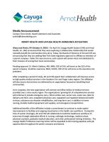 Arnot Health and Cayuga Health Announce Affiliation