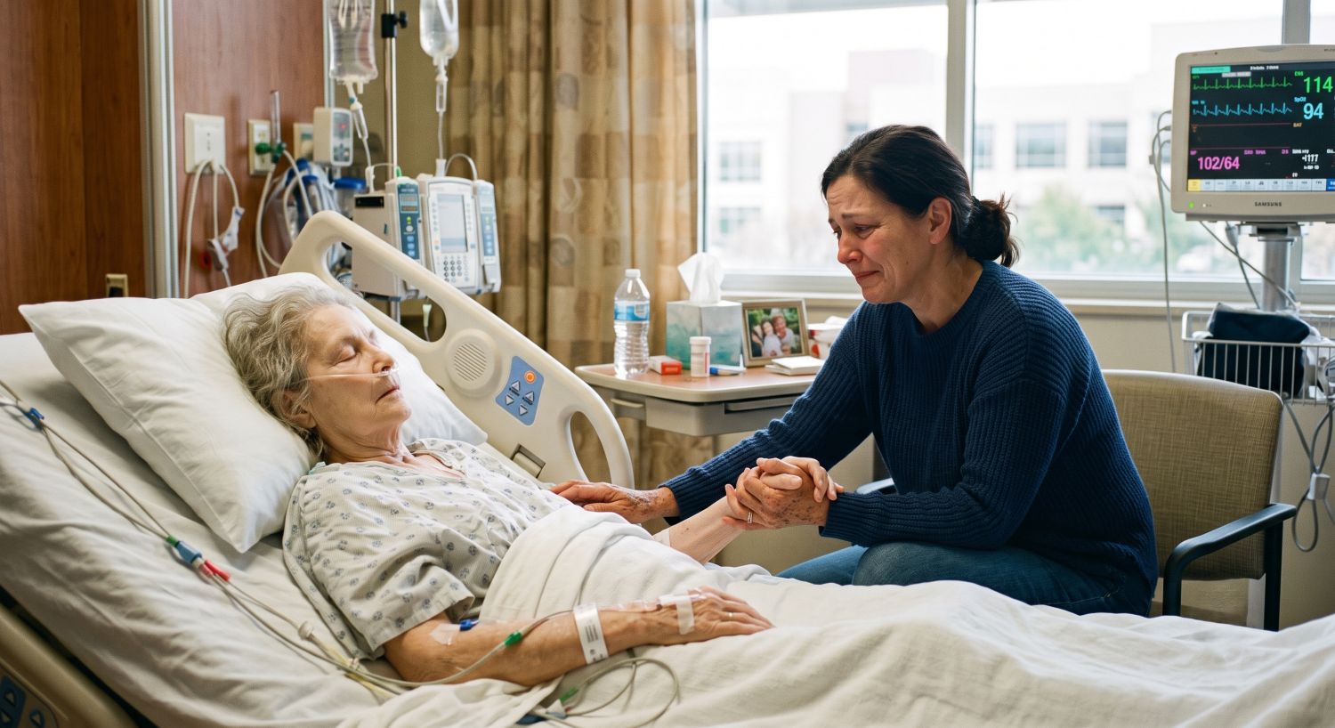 daughter with terminally ill mother